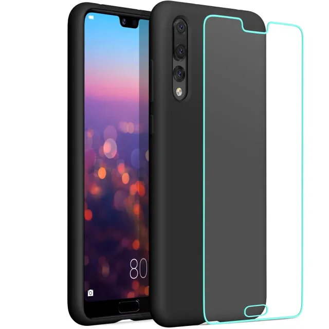 YATWIN Huawei P20 Pro Handyhülle Silikon Schwarz Mikrofaser