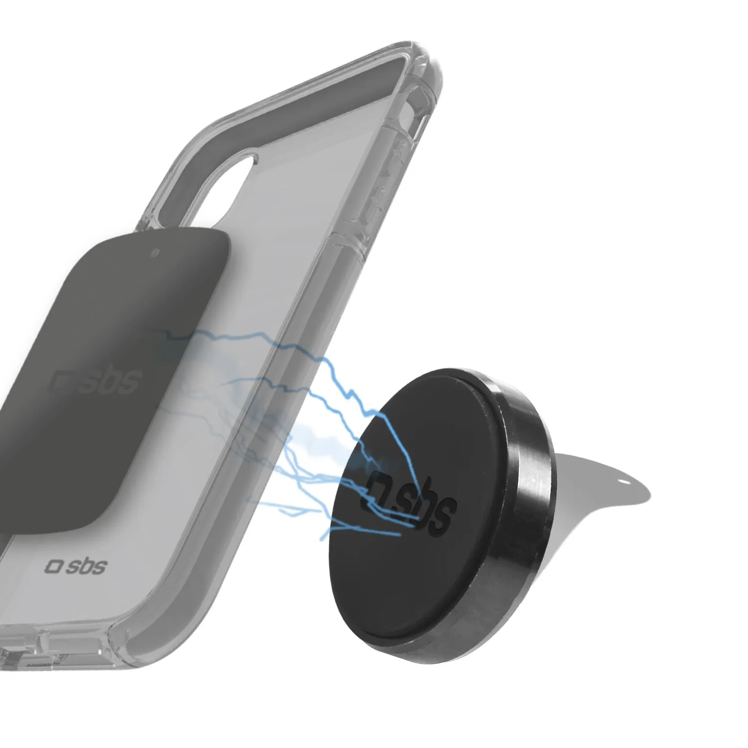SBS Tiny magnetische Autohalterung Klebepad schwarz