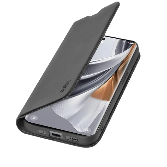 SBS Wallet Lite Reno 10 Handyhülle schwarz Leder