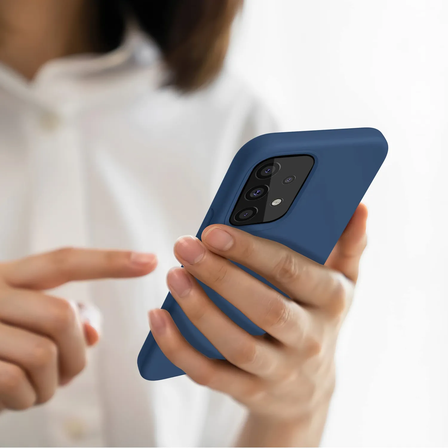 YATWIN Galaxy A52 A52s Silikonhülle Blau Kameraschutz