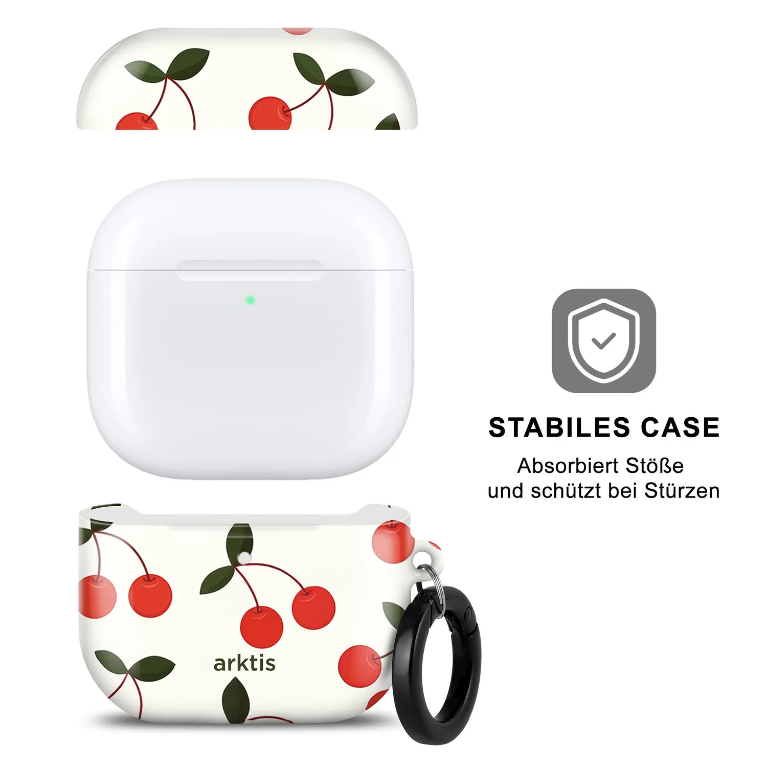 arktis AirPods 4 Hülle Cherry kabellos laden