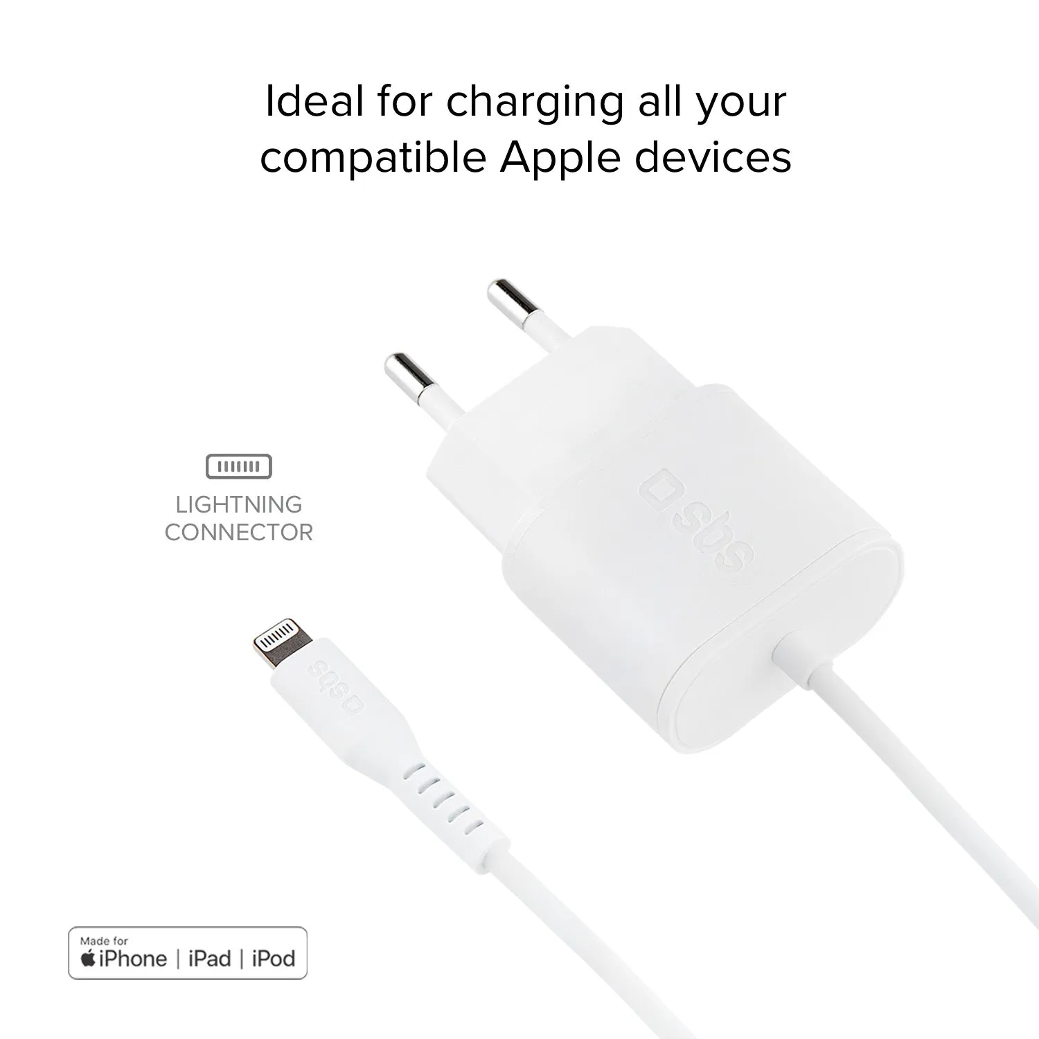 SBS 5W iPhone Ladegerät Lightning-Kabel 1 m MFi