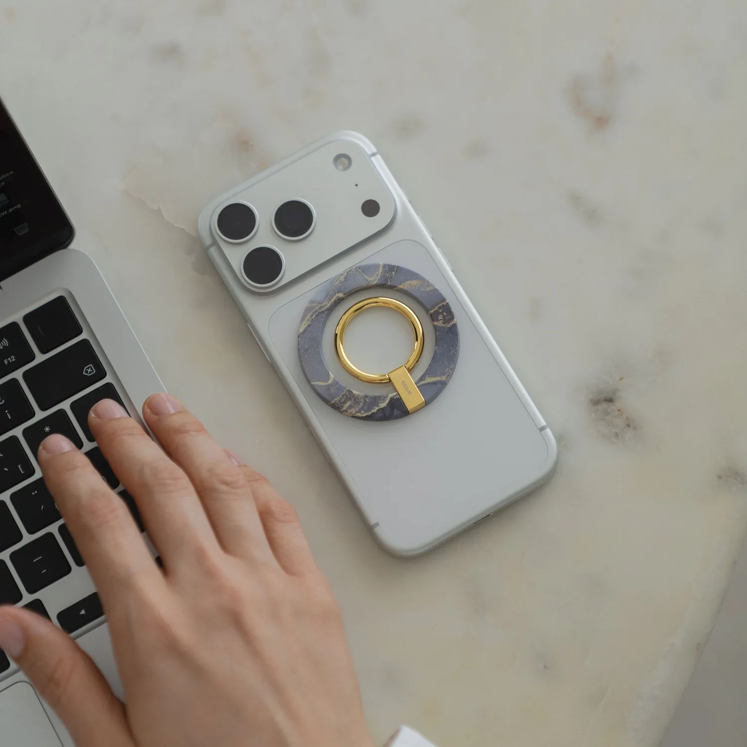 arktis MagSafe Ringhalter Dusty Marble Gold Ständer