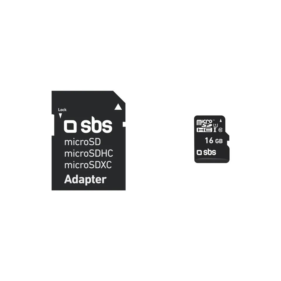 SBS microSDHC Speicherkarte 16GB Class 10 Adapter 100MB/s
