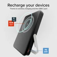 SBS Powerbank 5000mAh wireless MagSafe Ständer LCD