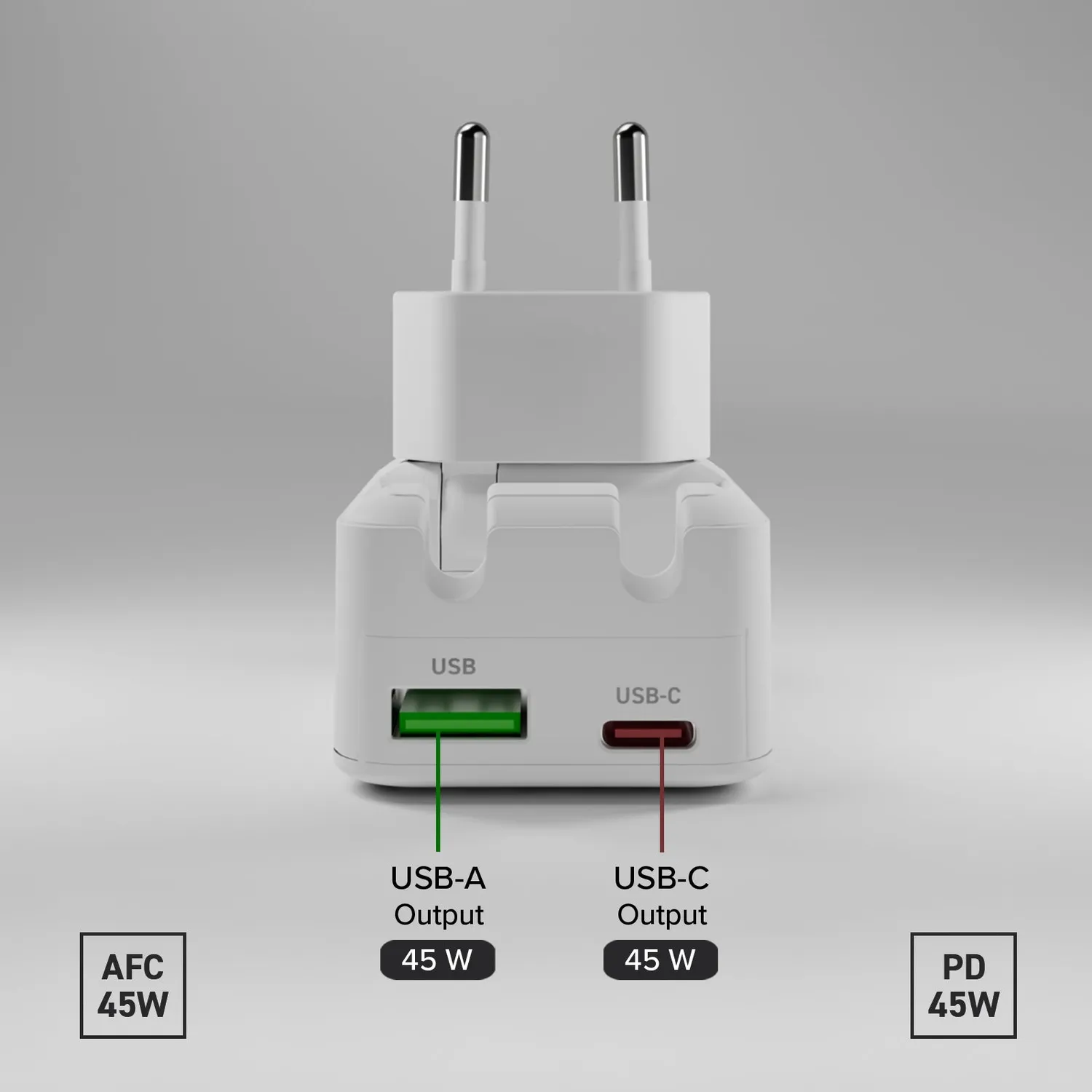 SBS Flexi Wall Charger 45W Wandladegerät GaN faltbar