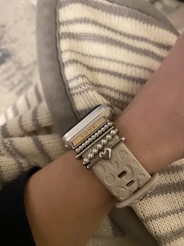 arktisband Love Apple Watch Charm Silber Edelstahl
