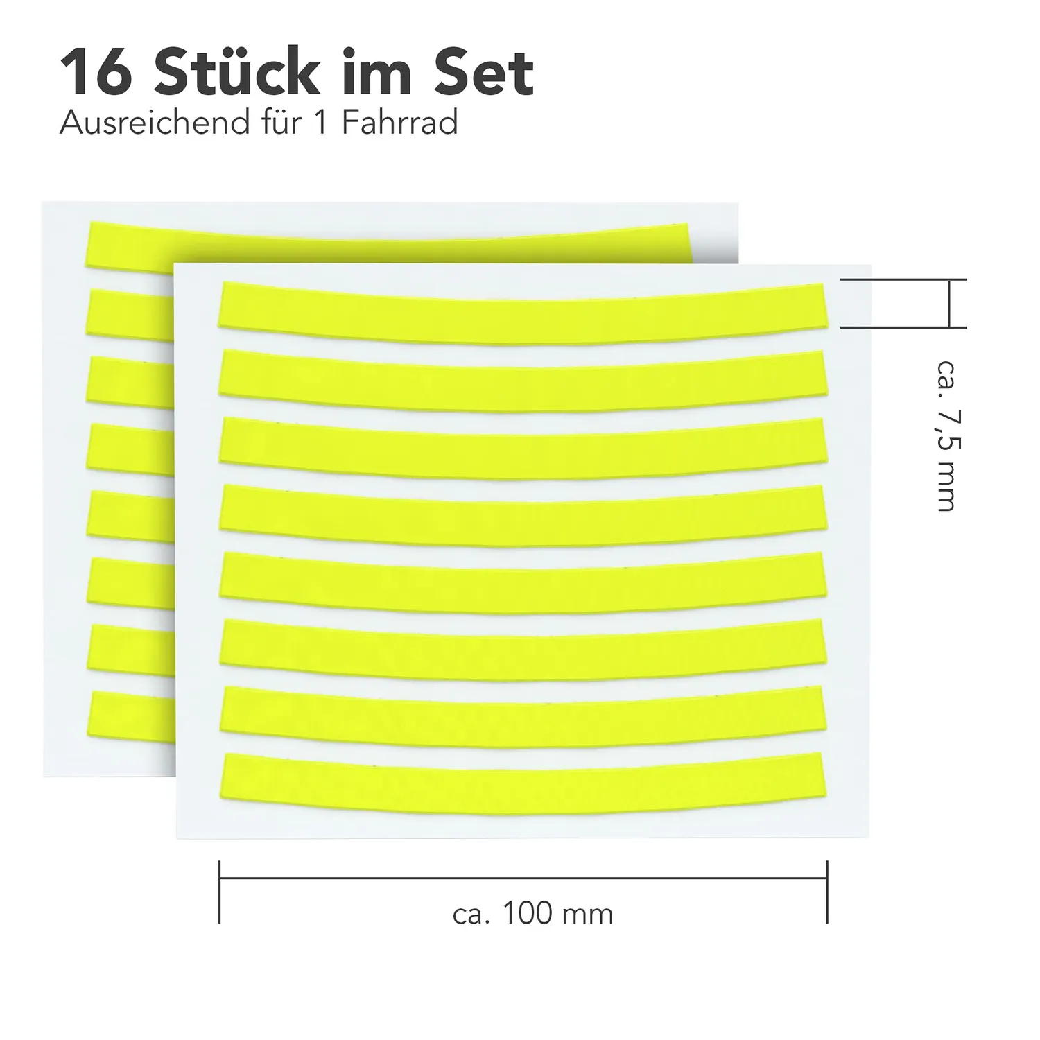 EAZY CASE Reflektor Aufkleber Gelb 16er Set 100mm