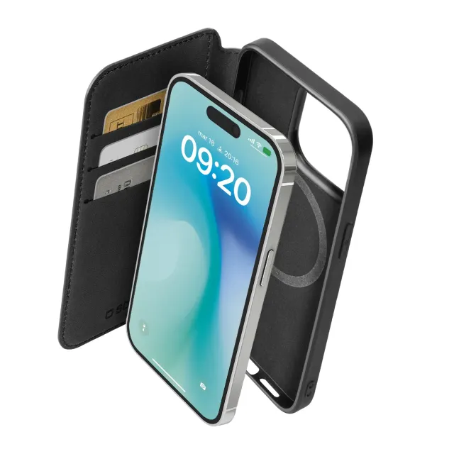 SBS Book iPhone 16 Pro Hülle Schwarz mit MagSafe