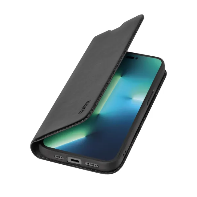 SBS Book Wallet Lite Hülle iPhone 14 Pro Schwarz Kartenfach