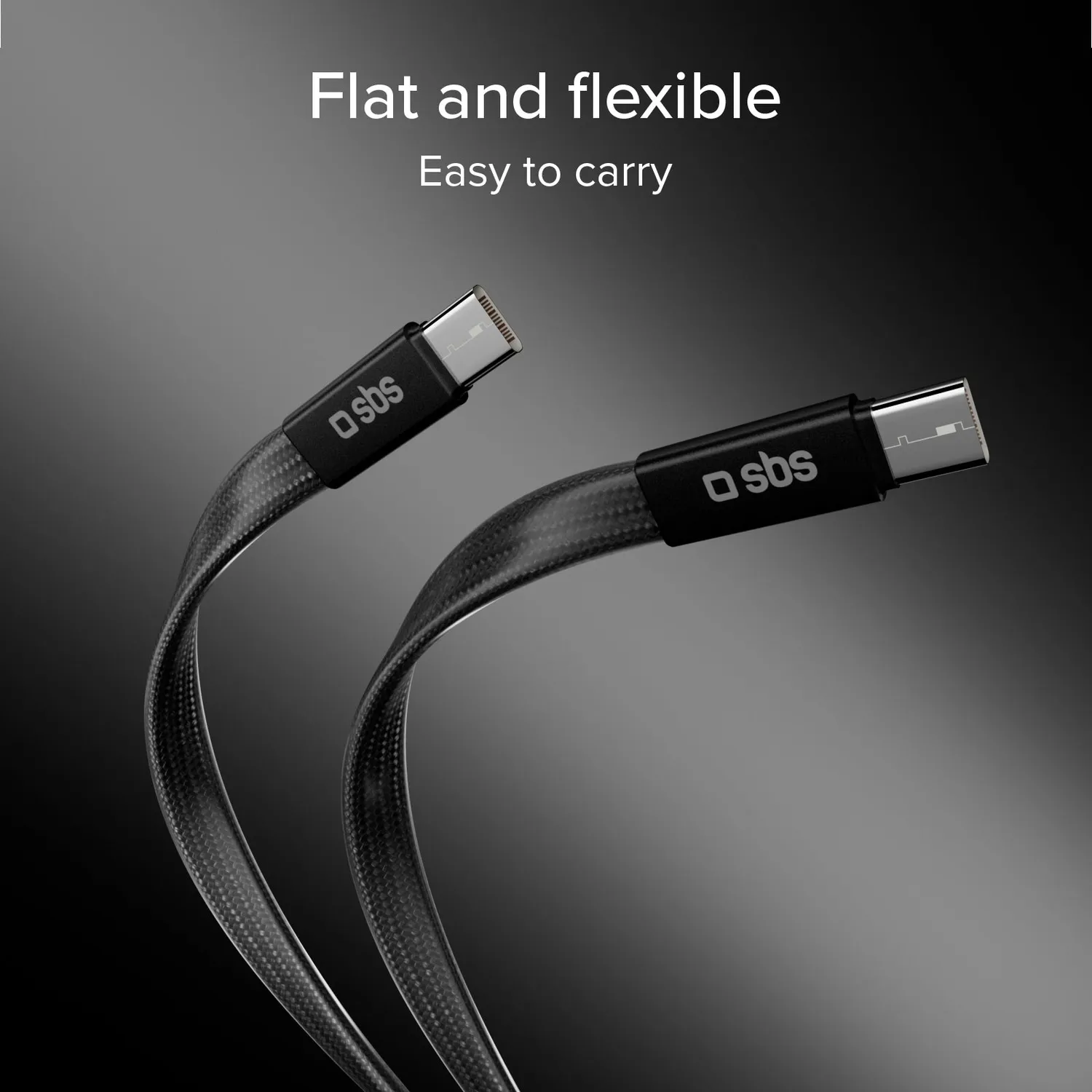 SBS USB-C 2.0 Ladekabel 1m Schwarz 60W Schnellladung