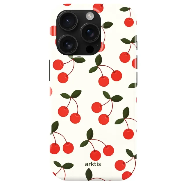 arktis Cherry iPhone 15 Pro Hülle MagSafe Kirsch-Print