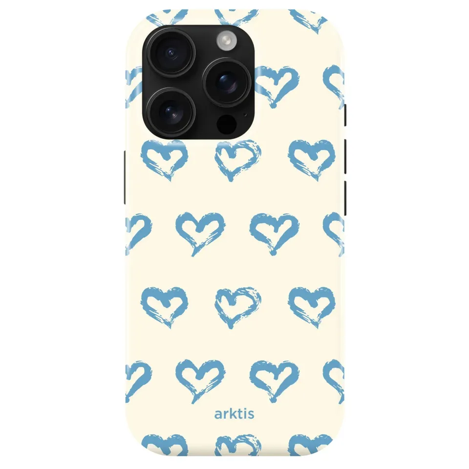 arktis iPhone 15 Pro Max Hülle Blue Hearts MagSafe