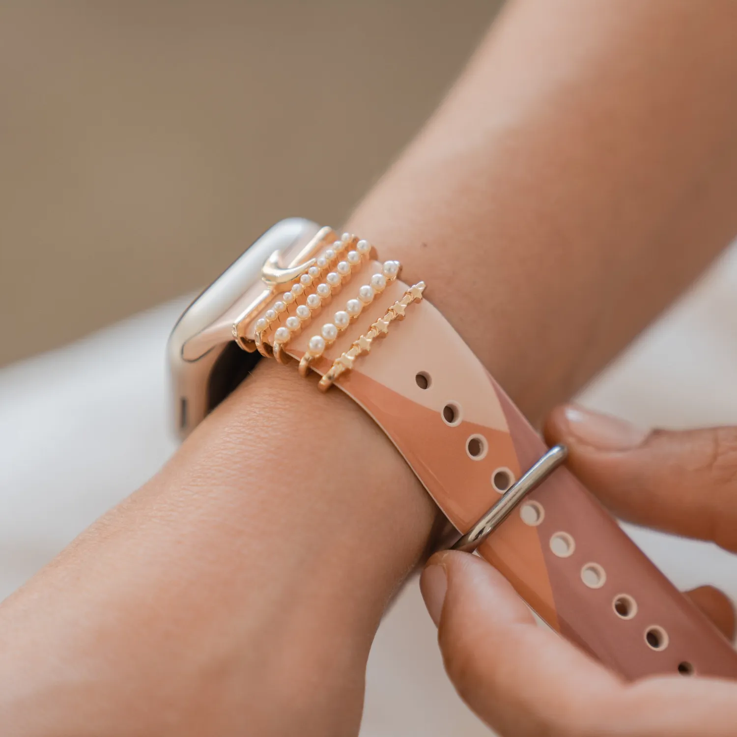 arktisband Apple Watch Charms Moon Gold Anhänger