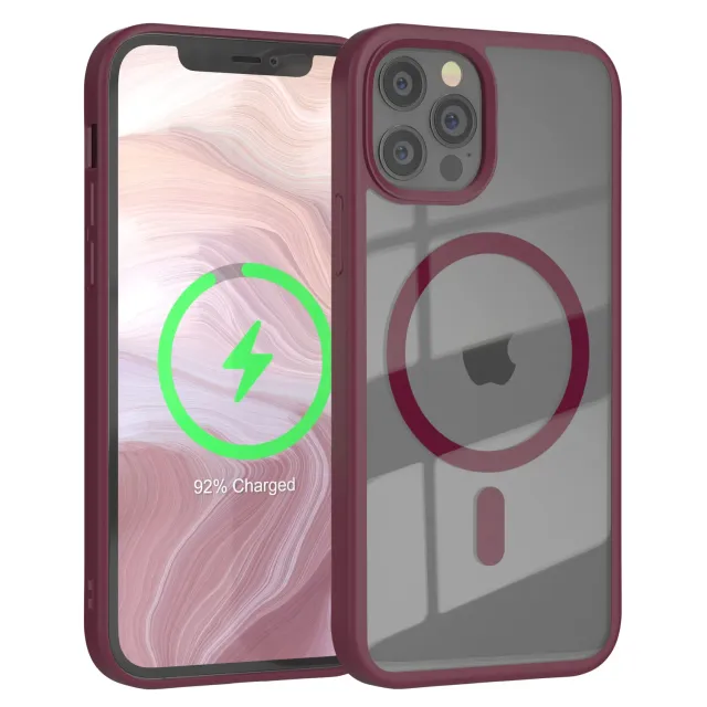 EAZY CASE Crystal iPhone 12/12 Pro Hülle Beere MagSafe