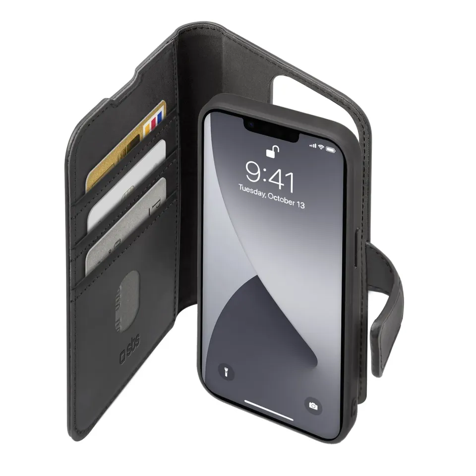 SBS Book iPhone 13 Pro Hülle schwarz magnetisch