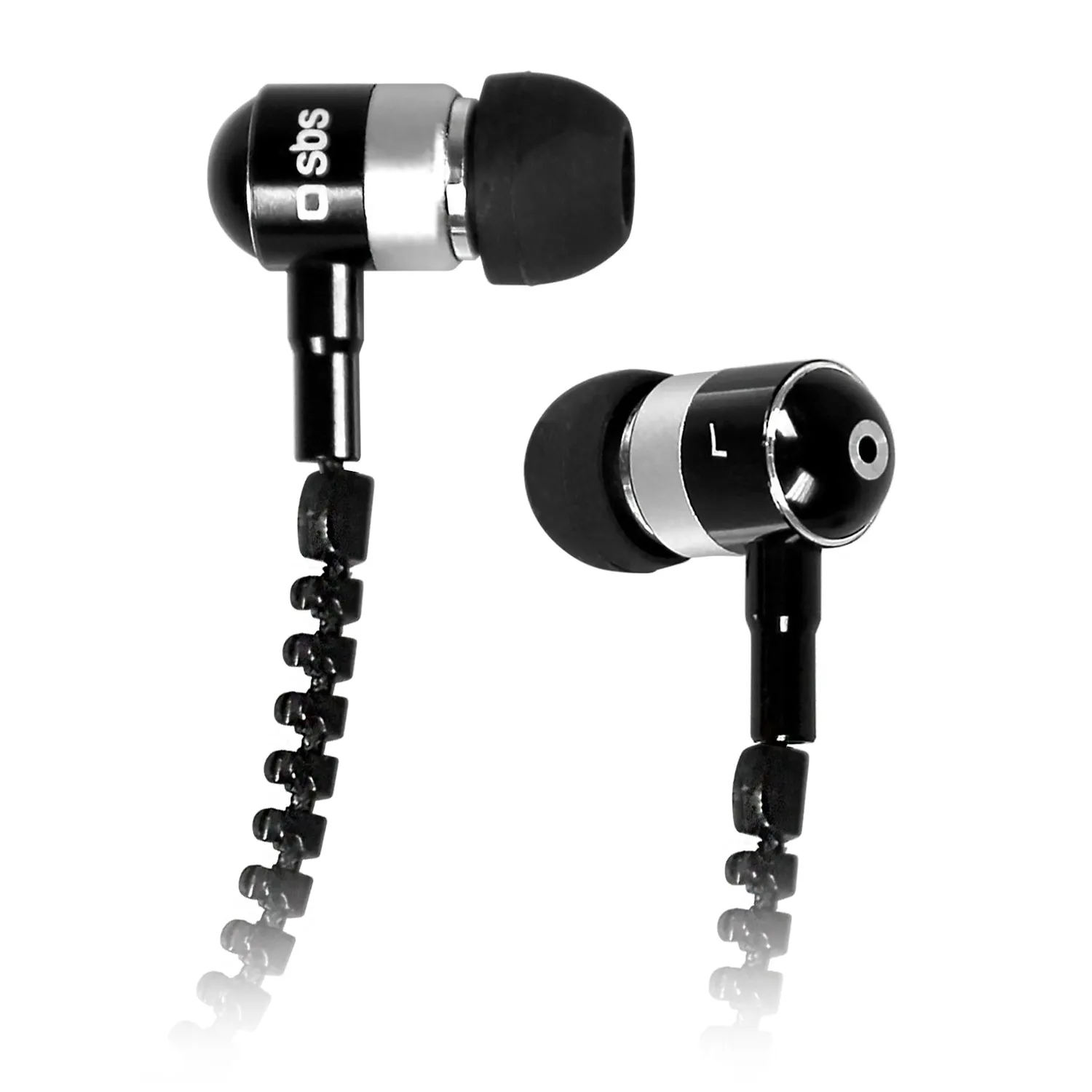 SBS Zip Stereo Kopfhörer 3,5 mm mit Mikro schwarz