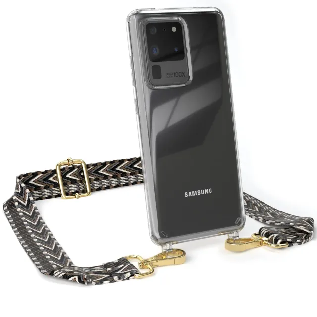 EAZY CASE Galaxy S20 Ultra Handykette Grau/Schwarz breit