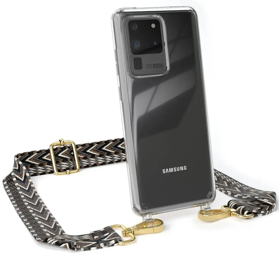 EAZY CASE Galaxy S20 Ultra Handykette Grau/Schwarz breit
