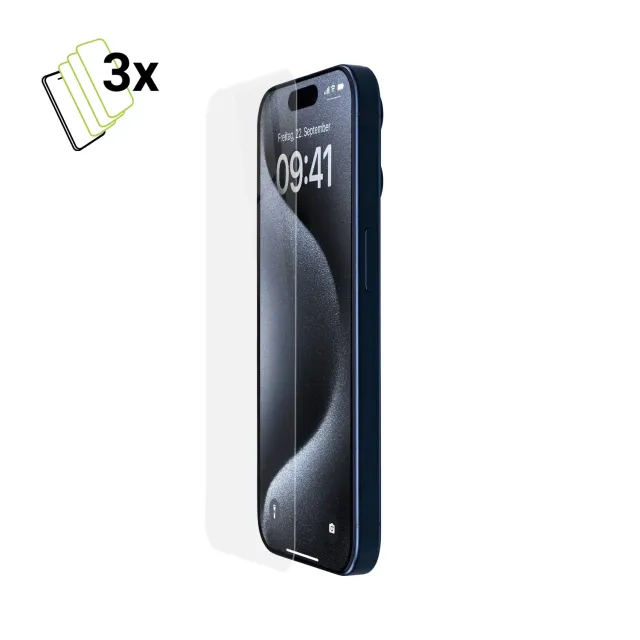 Artwizz SecondDisplay iPhone 16/15 Schutzglas 3er klar