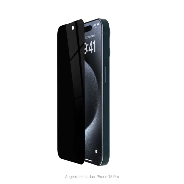 Artwizz PrivacyGlass iPhone 16 Pro Panzerglas Blickschutz