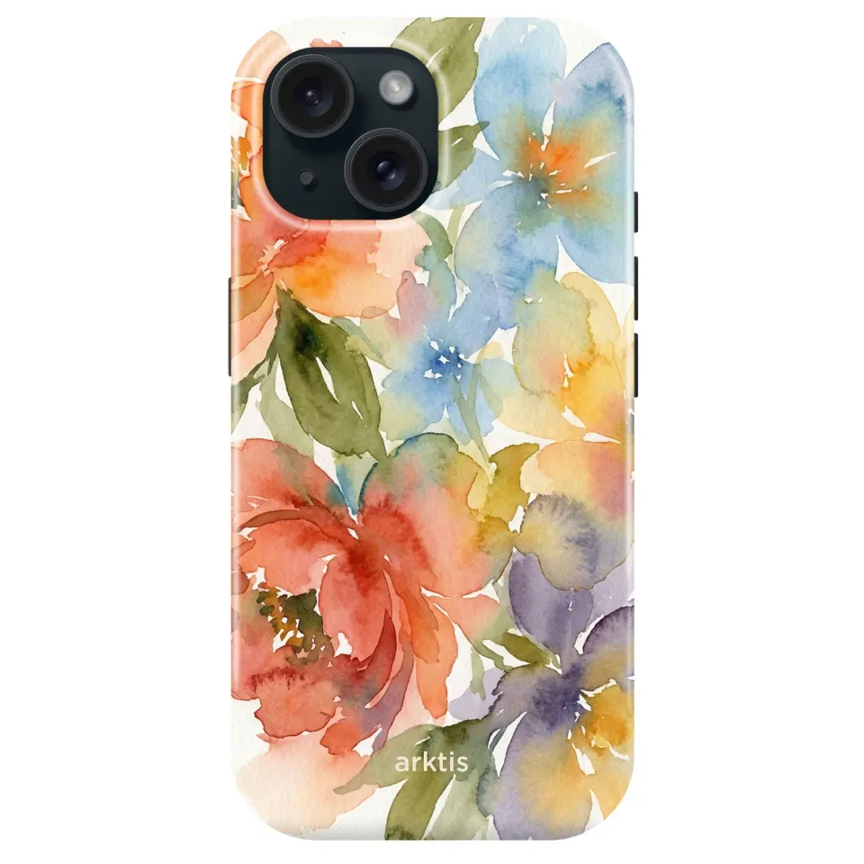 arktis Floral iPhone 15 Hülle MagSafe Blumen-Print