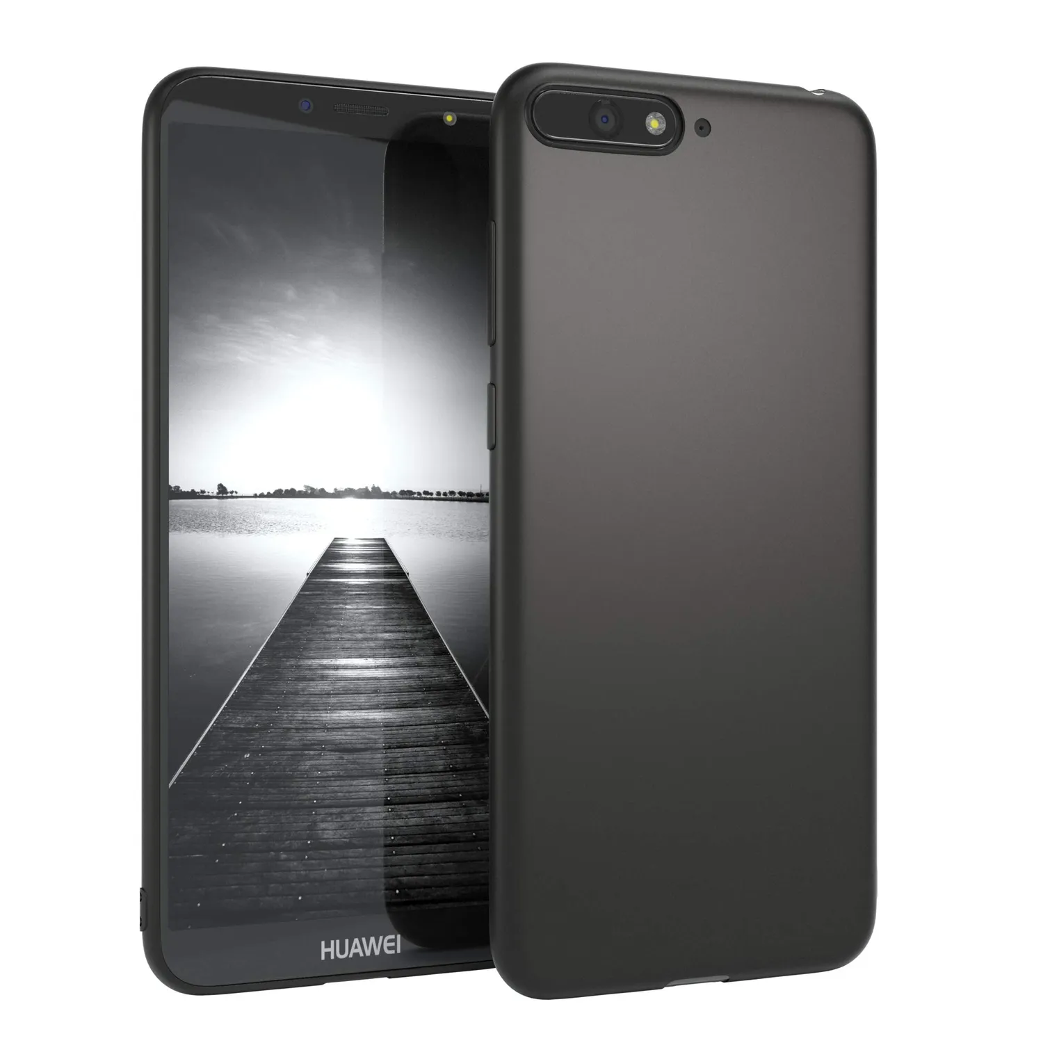EAZY CASE Book Huawei Y6 2018 Klapphülle Schwarz Kartenfach