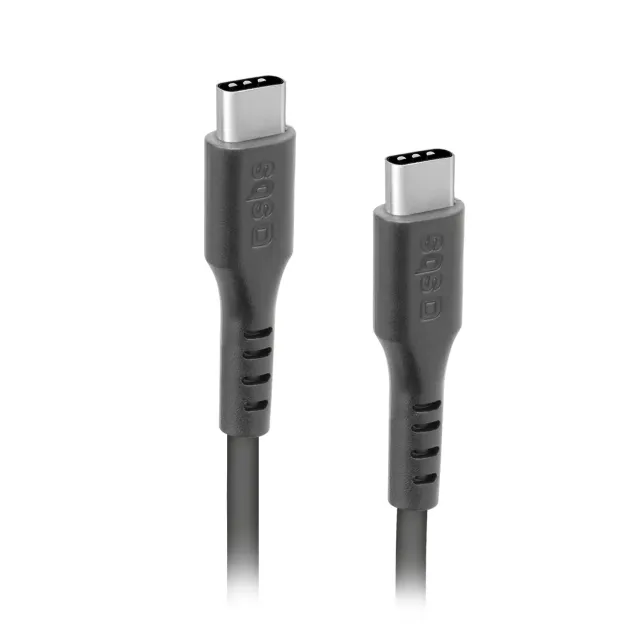 SBS USB-C Kabel 1,5 m Schwarz Silikon Schnellladung