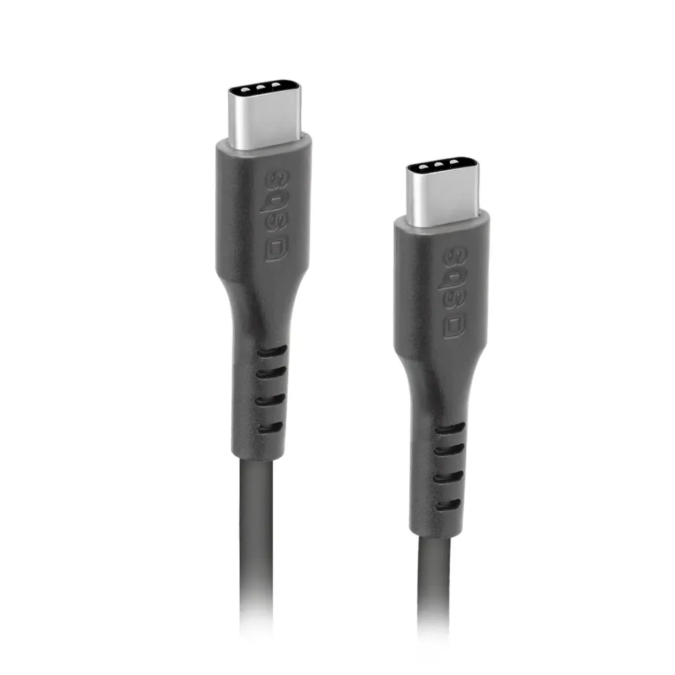 SBS USB-C Kabel 1,5 m Schwarz Silikon Schnellladung