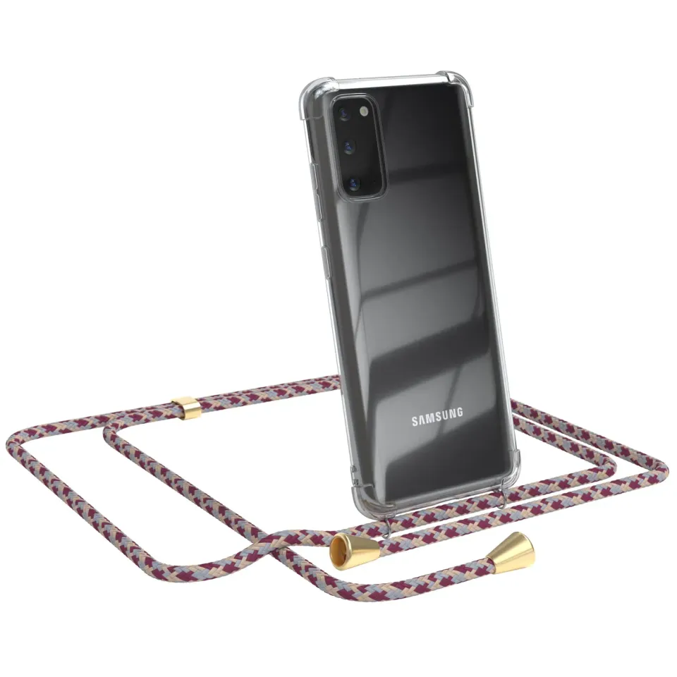 EAZY CASE Galaxy S20 Handykette Hülle Bordeaux Camouflage