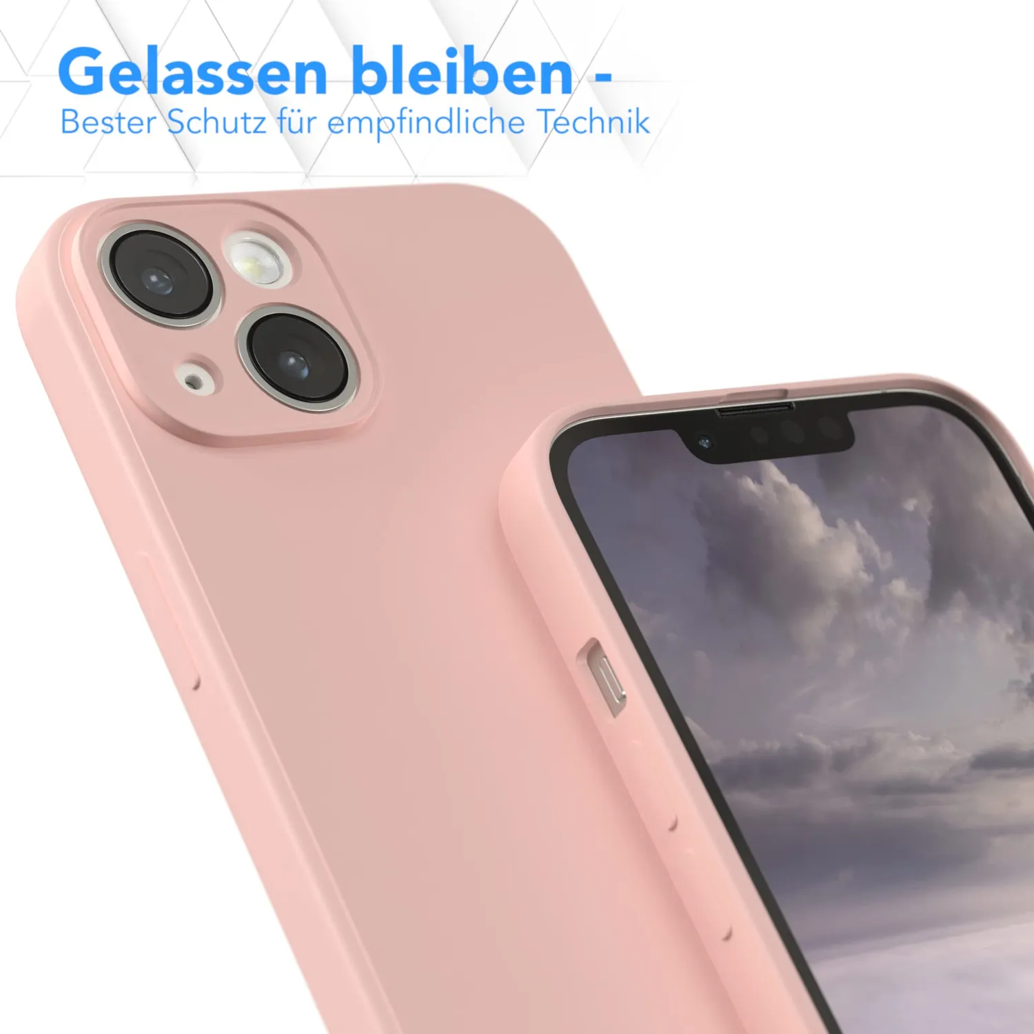 EAZY CASE iPhone 14 Silikonhülle Alt Rosa matt Kameraschutz