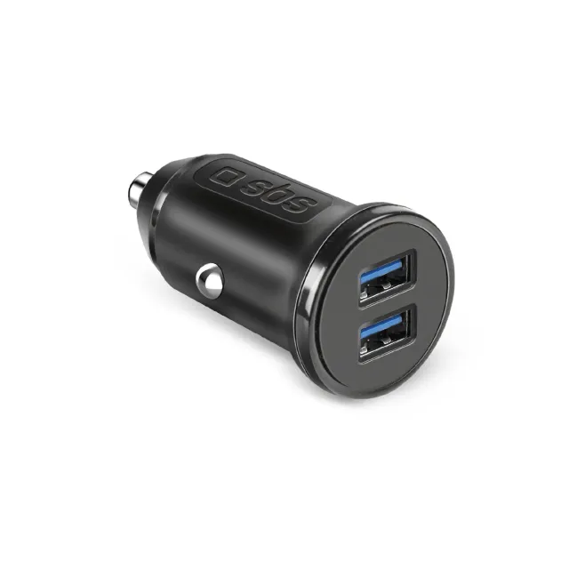 SBS 12 Watt Mini Autoladegerät Dual-USB 2-Port schwarz