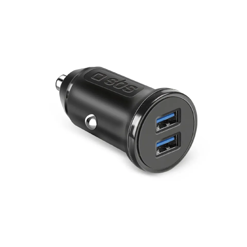 SBS 12 Watt Mini Autoladegerät Dual-USB 2-Port schwarz