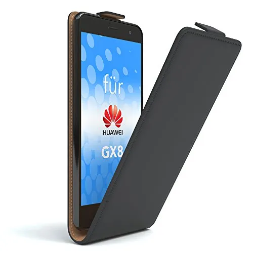EAZY CASE Huawei GX8 Klapphülle Schwarz Kunstleder