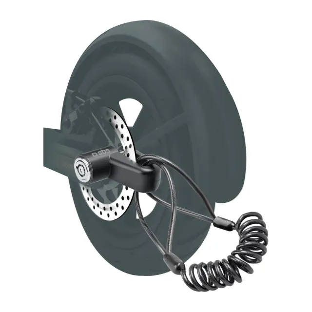 SBS Bremsscheibenschloss E-Bike Roller Stahl mit Seil