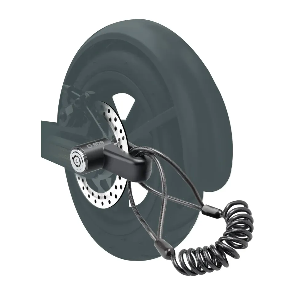 SBS Bremsscheibenschloss E-Bike Roller Stahl mit Seil