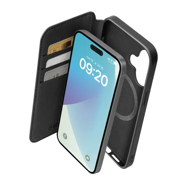 SBS iPhone 16 Plus Klapphülle schwarz MagSafe Book Case