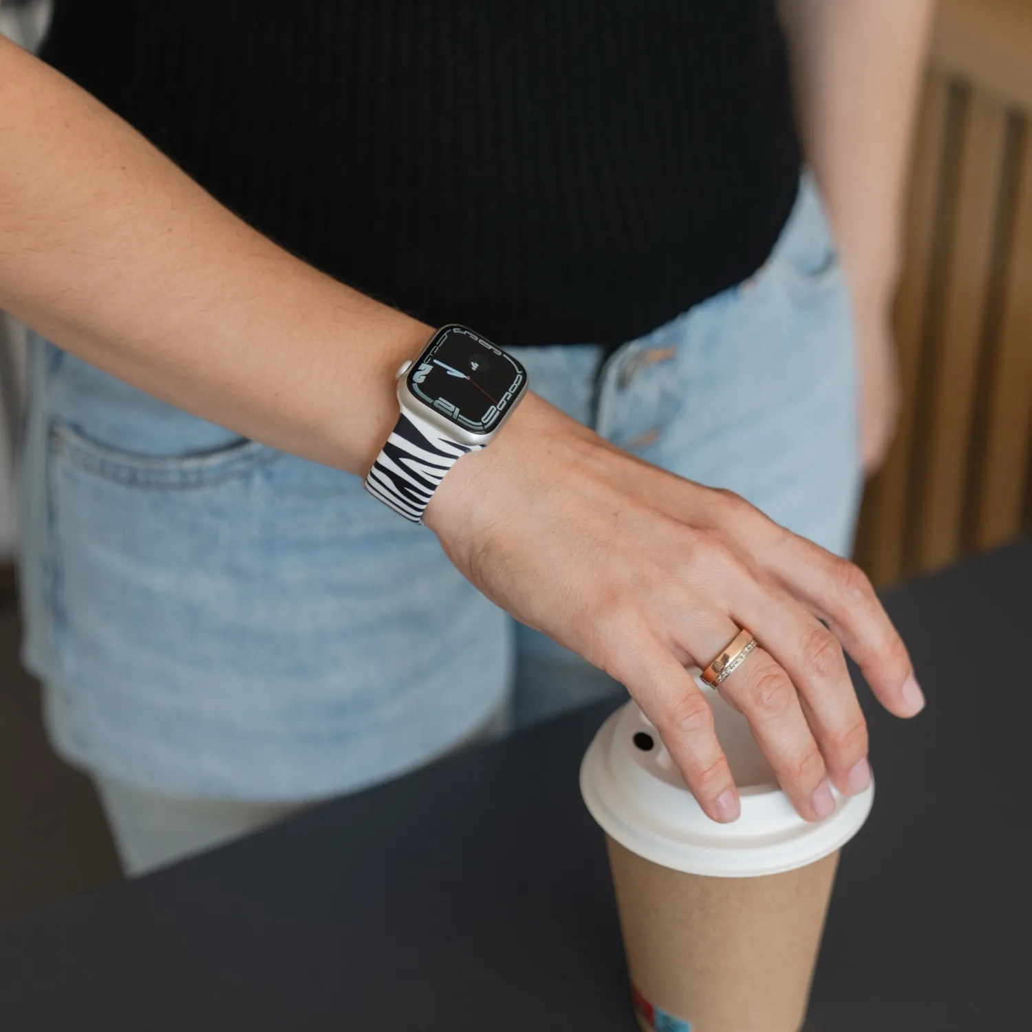 arktisband Zebra Apple Watch Armband Silikon