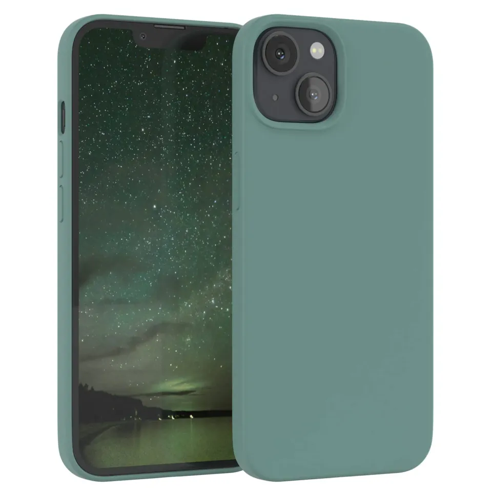 EAZY CASE Premium Silikon iPhone 13 Handyhülle Nacht Grün