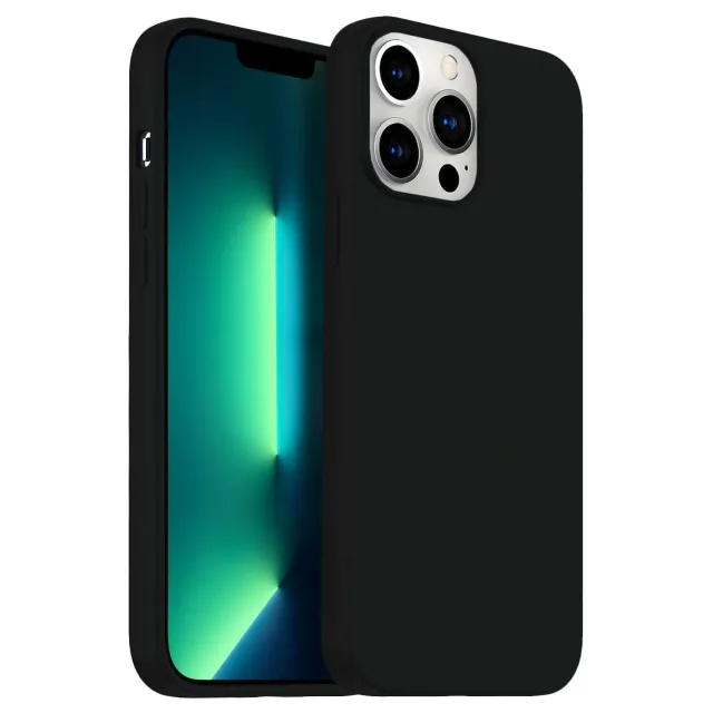arktis iPhone 13 Pro Silikon Hülle schwarz griffig