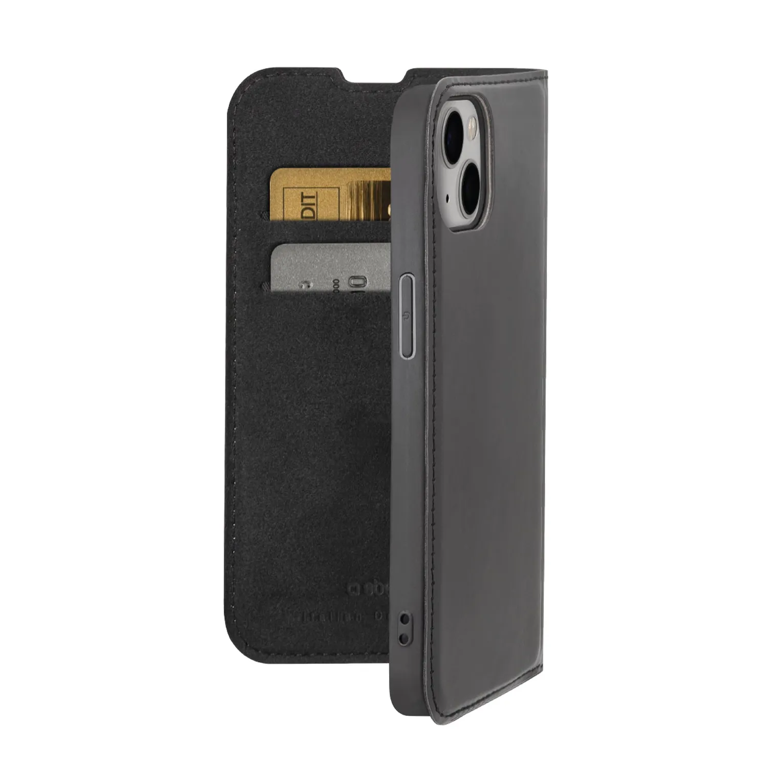 SBS Wallet Smooth Klapphülle iPhone 15 Schwarz Kartenfächer