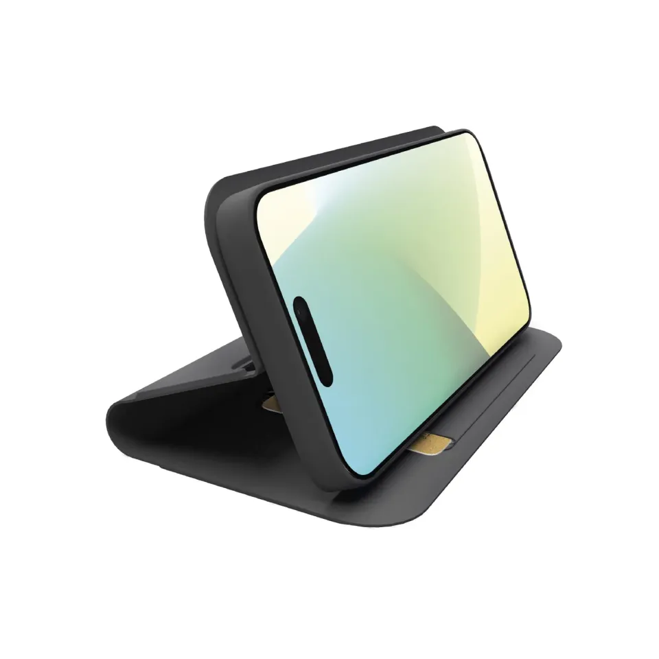 SBS Wallet Smooth Handyhülle iPhone 16 Schwarz Stand