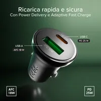 SBS 25W Autoladegerät USB-C PD Dual schwarz