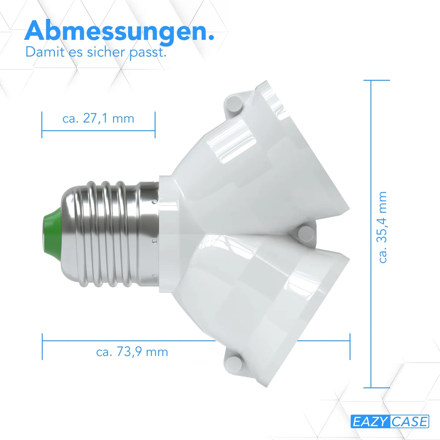 EAZY CASE E27 Y-Splitter Lampenadapter 4er Weiß