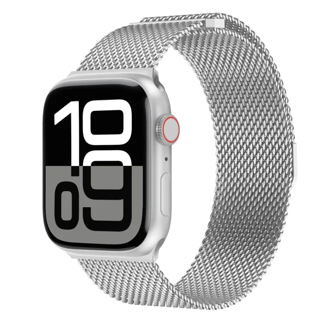 arktisband Milanaise Bold Apple Watch Armband Silber 44mm