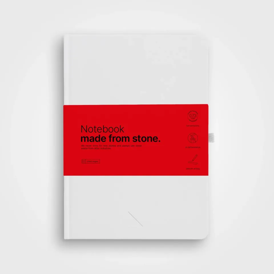 agood company Stone Paper Notizbuch A5 Snow White Hardcover