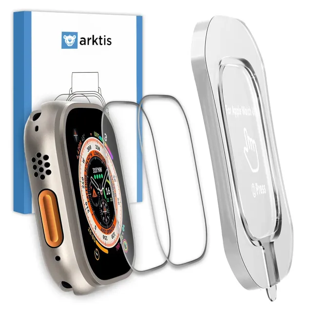 arktis Crystal Clear Apple Watch Ultra Panzerglas 49mm 2er