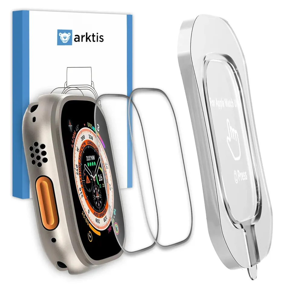 arktis Crystal Clear Apple Watch Ultra Panzerglas 49mm 2er