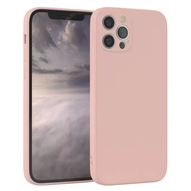 EAZY CASE Premium Silikon iPhone 12 Pro Silikonhülle Alt Rosa matt