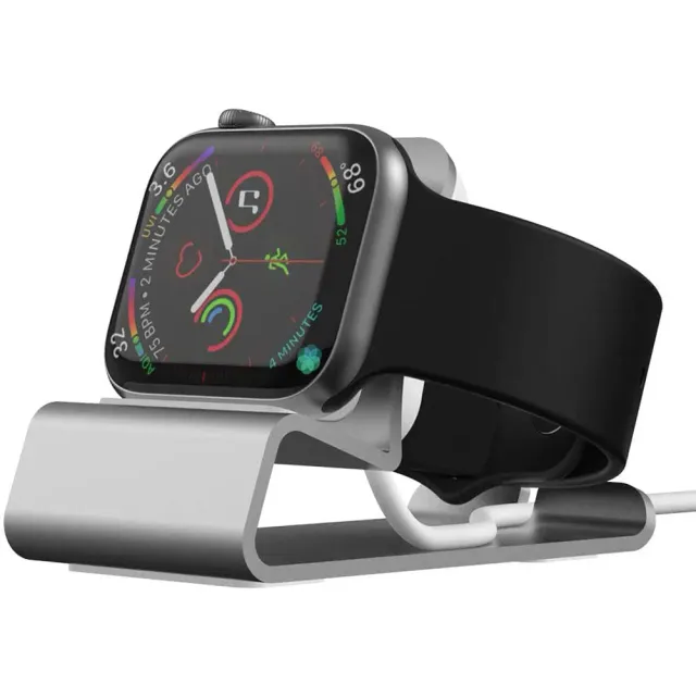 arktis Apple Watch Ladestation Aluminium Silber
